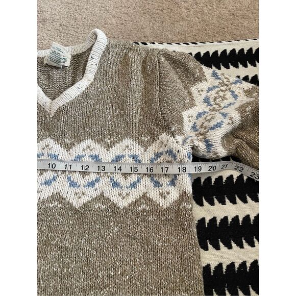 Vintage y2k printed knit v neck sweater size large - Picture 3 of 4